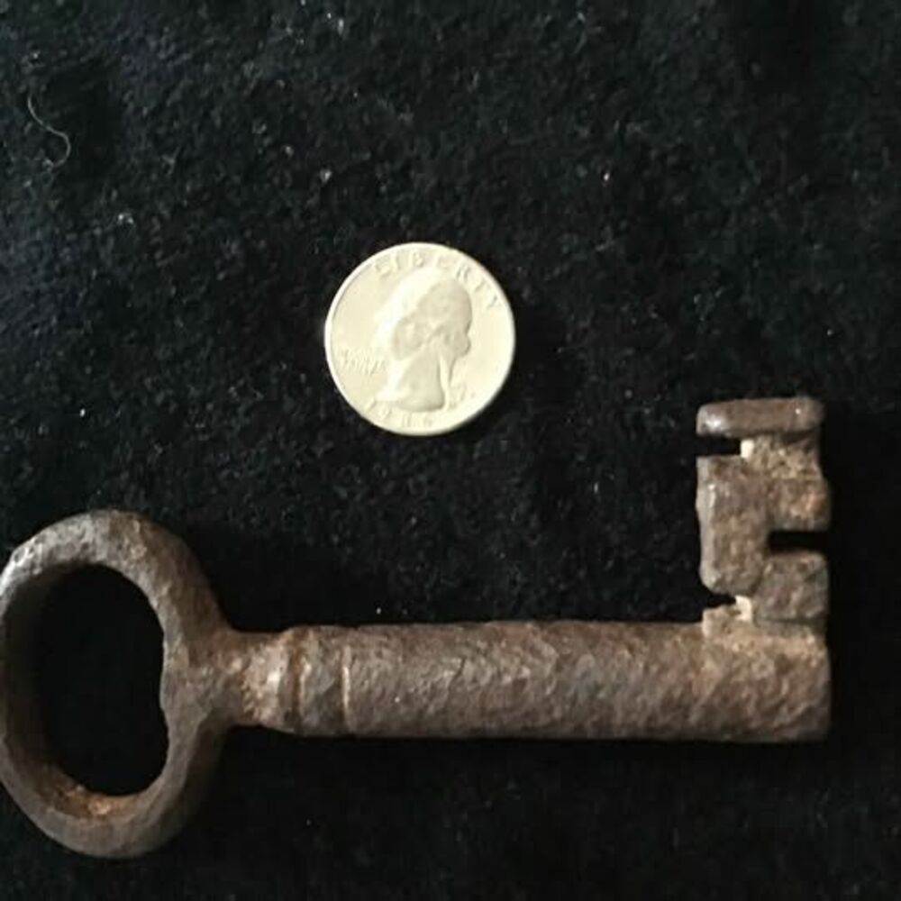 Antique Iron Skeleton Key likely from the 1700 to 1800s era.